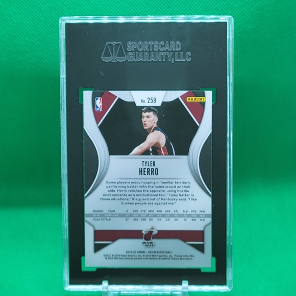 2019-20 Panini Prizm Tyler Herro Rookie Card RC #259 Miami Heat SGC 9 MINT HOT! - Picture 3 of 4